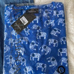 Jim Thompson Tshirt w elephants Size L